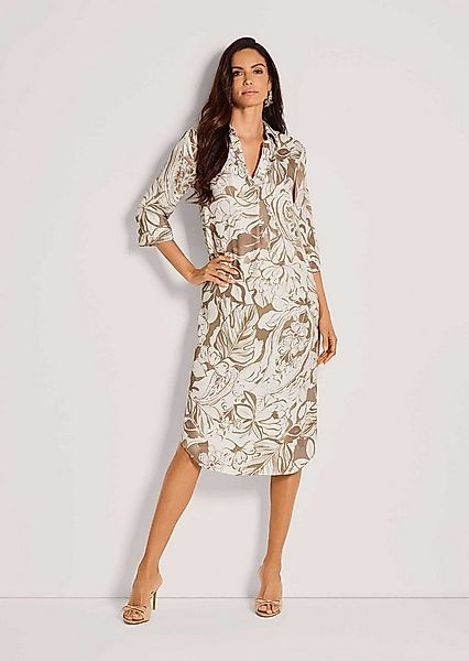 MADELEINE Midikleid Viskosekleid mit floralem Design Midikleid mit Hemdkrag günstig online kaufen