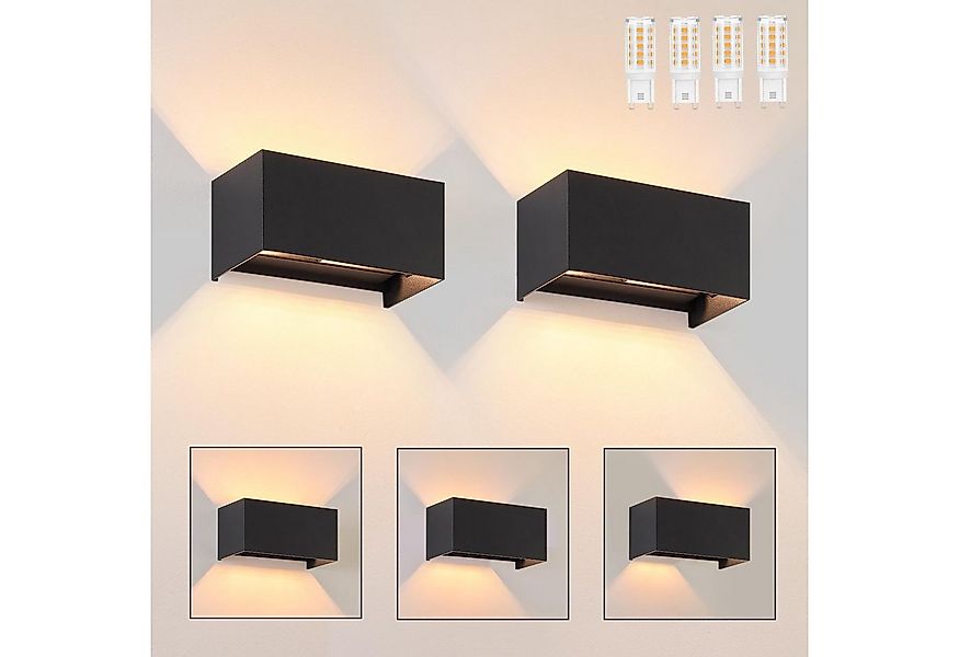 Nettlife LED Wandleuchte Schwarz Up und Down Außenlampe Garten Aussen Lampe günstig online kaufen