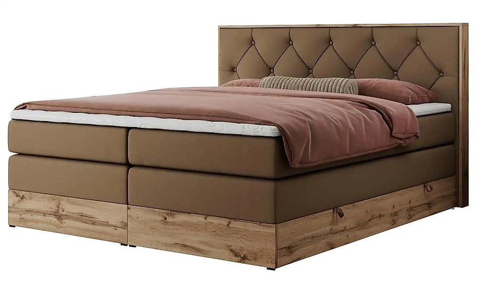 Boxspringbett mit Bettkasten Veneto King ¦ braun ¦ Maße (cm): B: 208 H: 115 günstig online kaufen