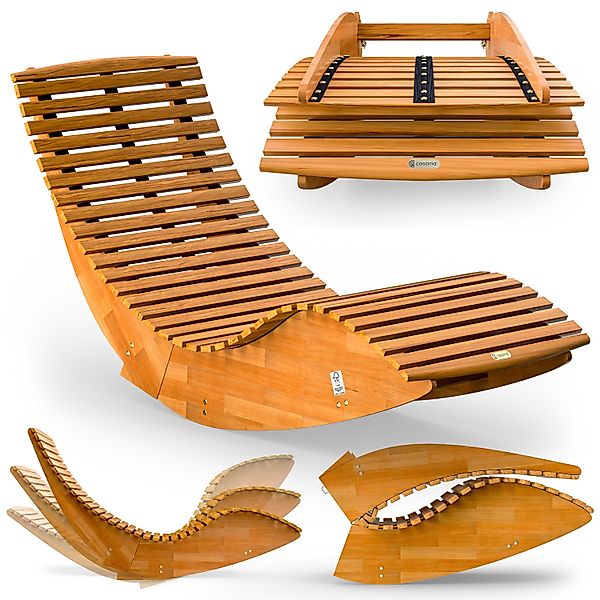 Casaria Gartenliege, 1 St., Klappbar Wetterfest Holz 160kg Belastbarkeit Ak günstig online kaufen