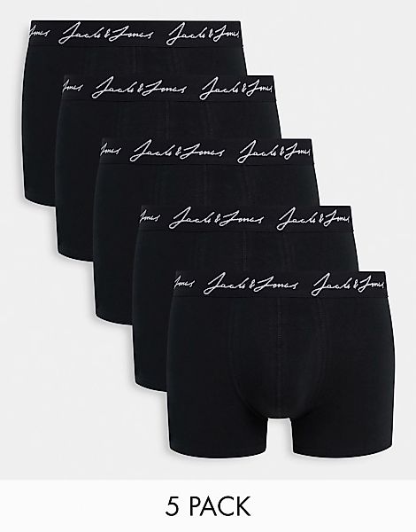 Jack & Jones – 5er Packung schwarze Unterhosen günstig online kaufen