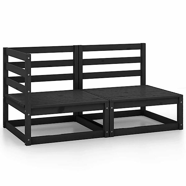 vidaXL Sofaelement 2-tlg. Garten-Lounge-Set Schwarz Massivholz Kiefer (1 St günstig online kaufen