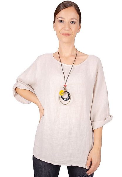 Seasons of April Kurzarmbluse Oversized Lina Weit geschnittene Leinenbluse günstig online kaufen