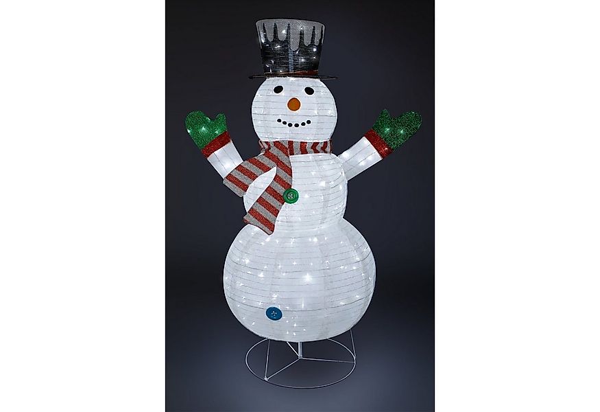 Mojawo Lichtervorhang XXL LED Schneemann / Weihnachtsmann 180CM 200 LEDs IP günstig online kaufen