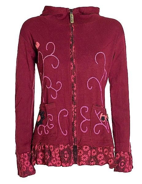 Vishes Kapuzensweatjacke Damen Sommerjacke Blumen-Strickjacke Elfenjacke günstig online kaufen