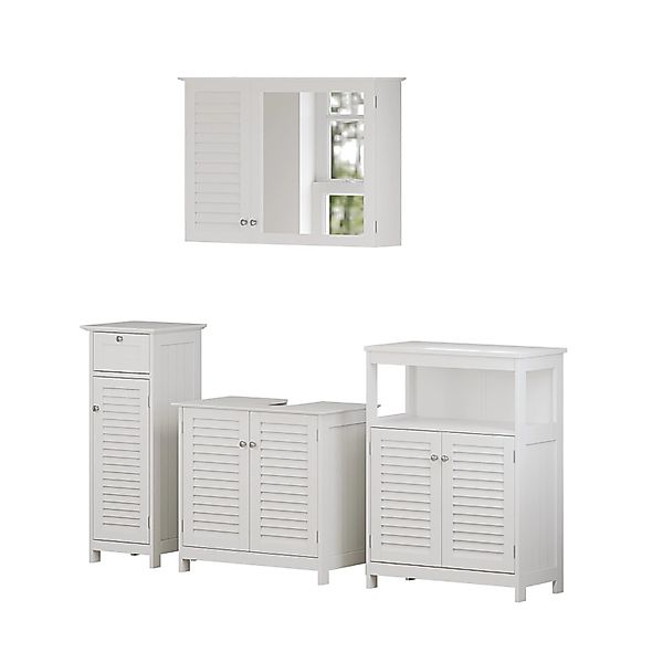 Vicco Badmöbel-Set Riad Weiß 4 Teile Option 4 günstig online kaufen