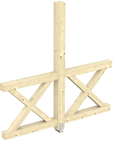 Skan Holz Seitenwand Andreaskreuz (FS) 205 x 210 cm Fichte Natur günstig online kaufen