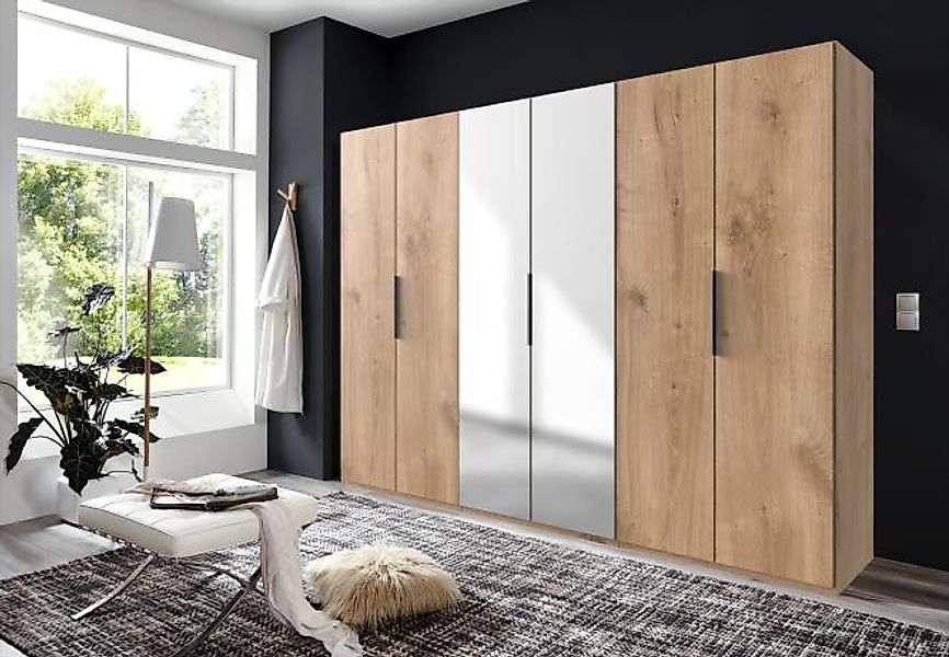 Drehtürenschrank 6trg mit 2 Spiegel LEVEL36 A von WIMEX Braun günstig online kaufen
