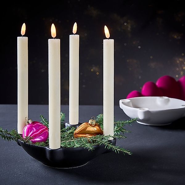 Kerzenständer Lund schwarz – Eleganter Kerzenhalter aus Porzellan 21,5x5,5c günstig online kaufen