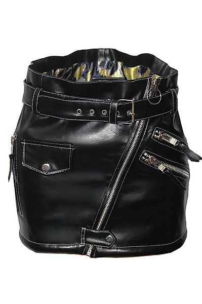 Be Noble Lederrock Black Punk Kurzer Mini aus glänzendem Lack Leder günstig online kaufen