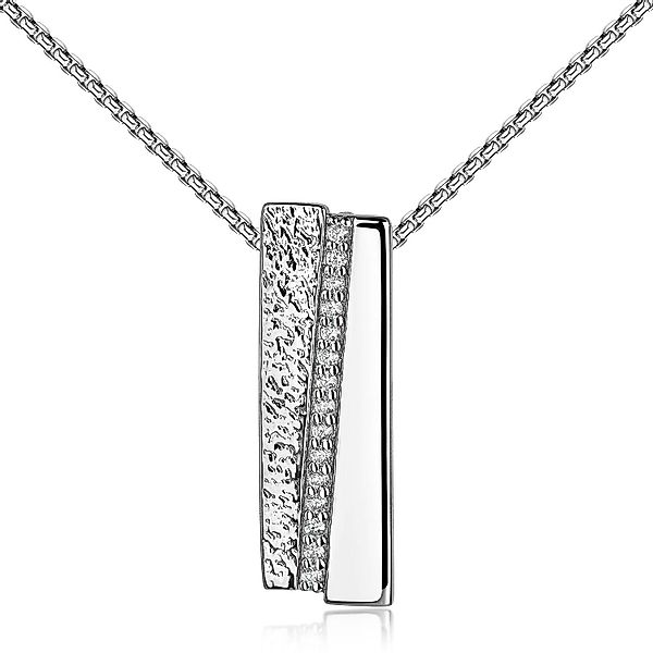 Materia Kettenanhänger Damen Silber Rechteck Zirkonia günstig online kaufen
