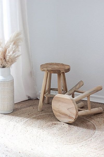 yoli living Sitzhocker Teakholz Hocker günstig online kaufen