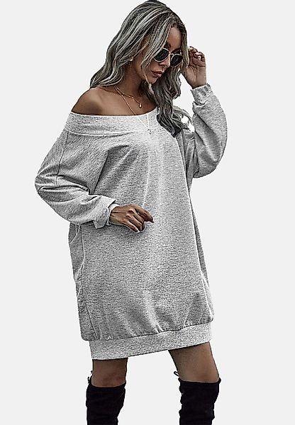 enflame Longpullover Off-Shoulder Long Oversized Dress günstig online kaufen