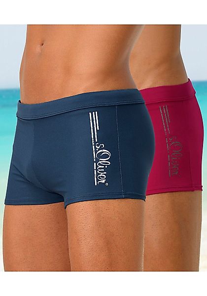 s.Oliver Boxer-Badehose mit Logoschriftzug im coolen günstig online kaufen