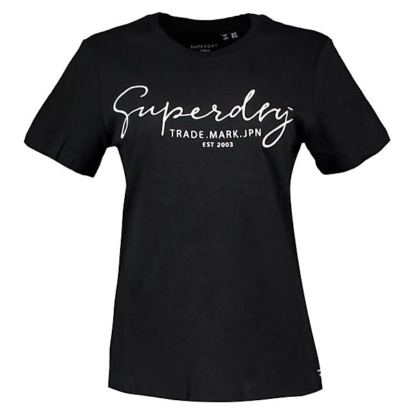 Superdry Alice Script Kurzarm T-shirt XS Black günstig online kaufen