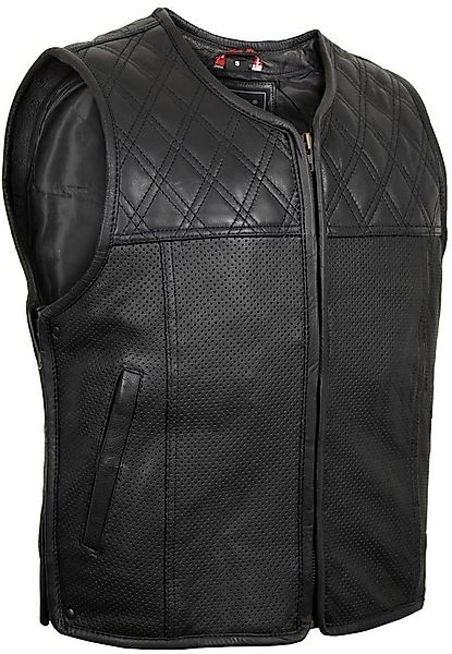 MDM Lederweste Herren Biker Hunter Lederweste Stepp Motorradweste Clubstyle günstig online kaufen