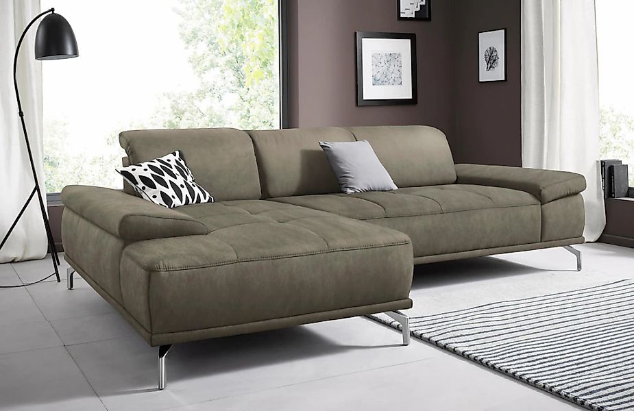 Home affaire Ecksofa "Caluna" Inkl.Sitztiefenverstellung, wahlweise mit Kop günstig online kaufen