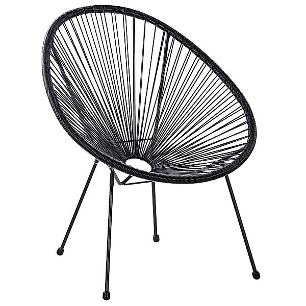 Beliani Cocktailsessel Schwarz 90x70x87 günstig online kaufen