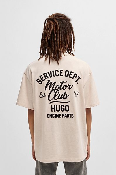 HUGO Blue T-Shirt "Nampie" mit großem Aufdruck günstig online kaufen