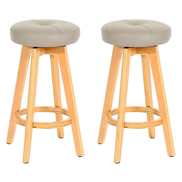 MCW Barhocker Boras 2er-Set Drehbar Taupe Helle Beine günstig online kaufen