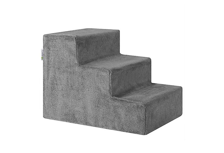 Juskys Haustiertreppe Timmy, waschbarer Plüschbezug, belastbar bis 50 kg günstig online kaufen