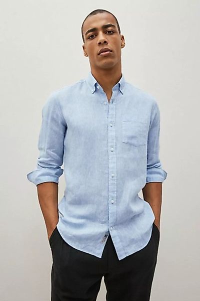 Next Langarmhemd Slim Fit Leinenhemd mit Besatz und Sportmanschette (1-tlg) günstig online kaufen
