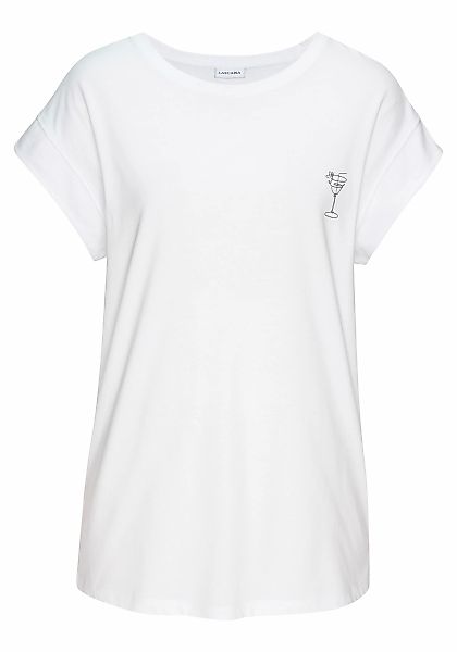 LASCANA Kurzarmshirt mit dezentem Frontdruck, T-Shirt aus Baumwolle, Prints günstig online kaufen