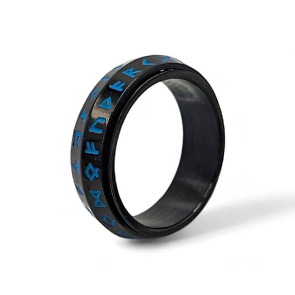Eyecatcher Fingerring Drehbarer Edelstahlring mit leuchtenden günstig online kaufen