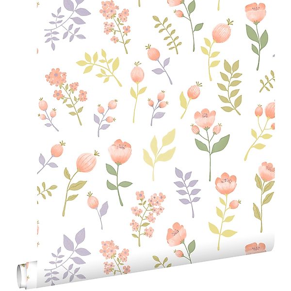 ESTAhome Tapete Blumen Pastell-Farben 50 x 900 cm 139976 günstig online kaufen