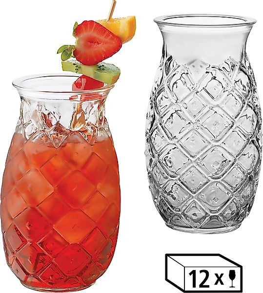 LIBBEY Cocktailglas »Libbey Trinkglas, 12er Set -TIKI- im Ananas-Design«, ( günstig online kaufen