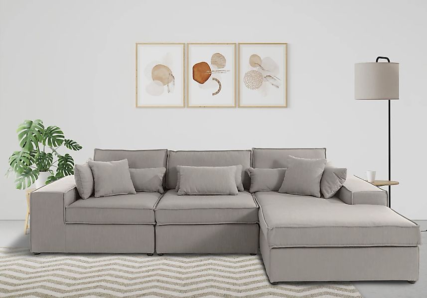 RAUM.ID Ecksofa "Florid L-Form", 3 Teile, bestehend aus Modulen, viele Bezu günstig online kaufen