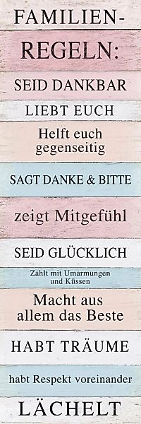 Reinders Deco-Panel "Familien Regeln" günstig online kaufen