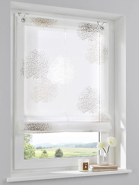 Kutti Raffrollo "Belinda" mit Hakenaufhängung ohne Bohren freihängend halbt günstig online kaufen