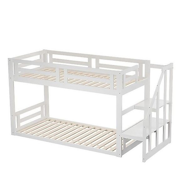 Odikalo Kinderbett Etagenbett Bettgestell Treppe Massivholz Lattenrost 90*2 günstig online kaufen