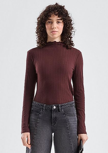 QS Langarmshirt T-Shirt Shirt mit Ajourmuster günstig online kaufen