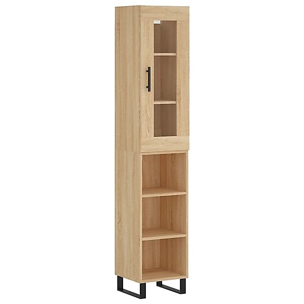 vidaXL Highboard Sonoma-Eiche 34,5x34x180 cm Holzwerkstoff 3199388 günstig online kaufen
