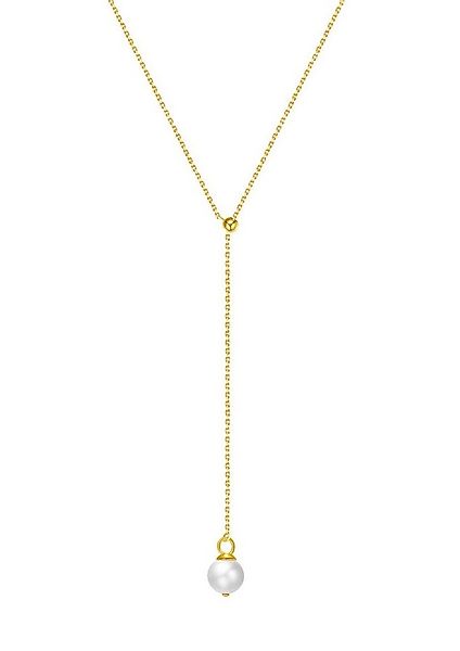 Dear Me Goldkette Y Lasso Kette mit Perle, 585 Gold, 14K Solid Gold Y Perle günstig online kaufen