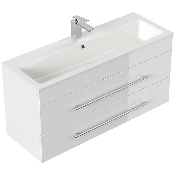 einfachgutemoebel Waschtisch-Set Badmöbel Waschplatz 100cm Portus 1000 Slim günstig online kaufen