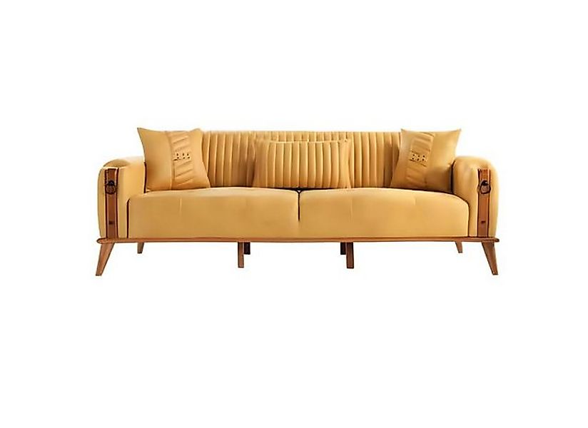 JVmoebel 3-Sitzer Stilvoll 3-Sitzer Sofa Exklusive Couch Gelb Luxus Möbel S günstig online kaufen