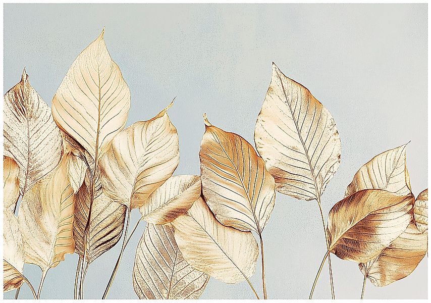 Wallarena Fototapete Blätter Gold Natur Vlies günstig online kaufen