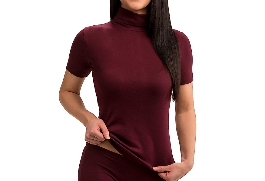 HERMKO Unterziehshirt 17855 Baumwolle/Modal, Kurzarmshirt mit Rollkragen, a günstig online kaufen