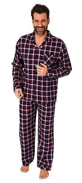 Normann Pyjama Durchknöpfbarer Herren Flanell-Pyjama mit günstig online kaufen