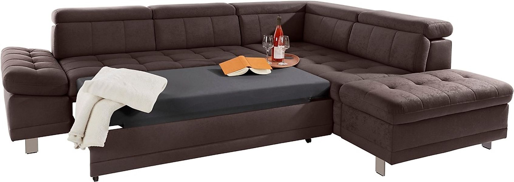 sit&more Ecksofa »Limit L-Form«, wahlweise mit Bettfunktion und Bettkasten günstig online kaufen
