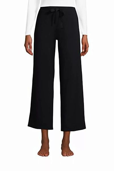 Weite Jersey Pyjama-Hose in 7/8-Länge, Damen, Größe: M Normal, Schwarz, by günstig online kaufen