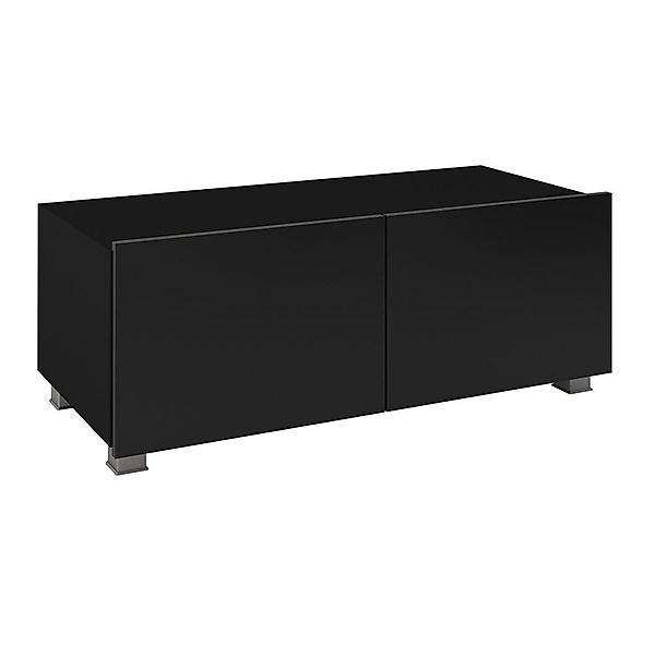 Lomadox Lowboard CAIRNS-132, in schwarz Hochglanz, günstig online kaufen