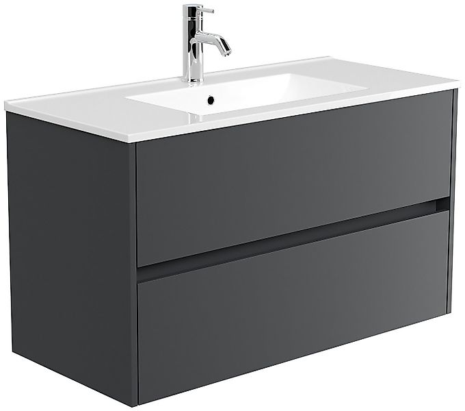 Posseik Badmöbel-Set Badmöbel Waschplatz "Limes 100 cm" Grafit günstig online kaufen
