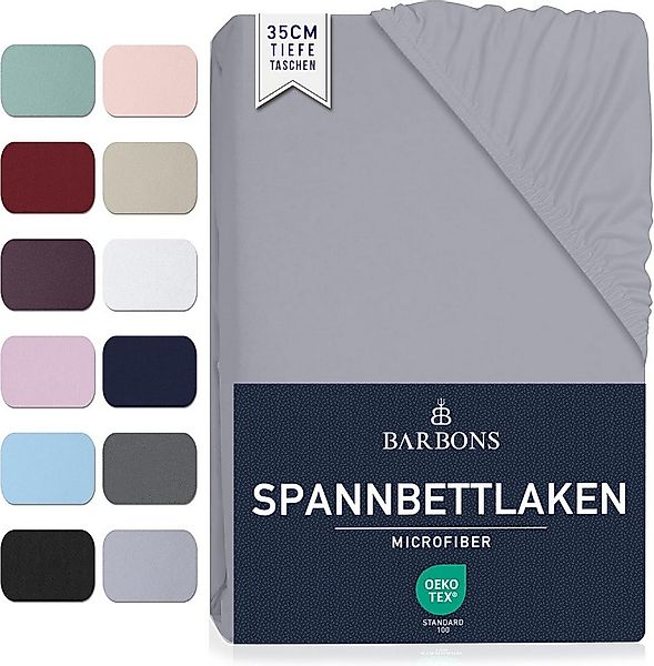 BARBONS Spannbettlaken Mikrofaser Bettlaken, 35 cm Tiefe Spannbetttuch, Geb günstig online kaufen