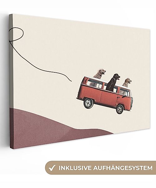OneMillionCanvasses® Leinwandbild Hund - Retro - günstig online kaufen