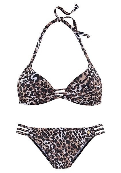 LASCANA Triangel-Bikini, mit Leo-Print und Push-Up-Effekt günstig online kaufen