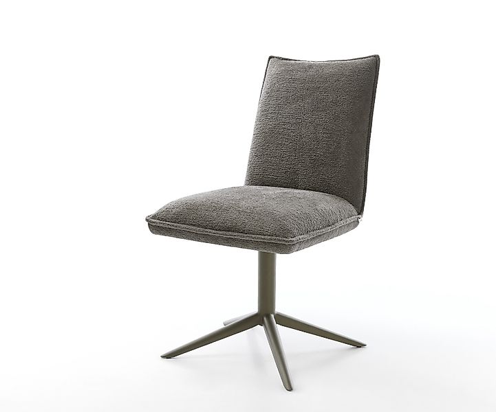 Drehstuhl Lelio-Flex Bouclé Soft Schlamm Fußkreuz Effektfinish Titan 360° d günstig online kaufen